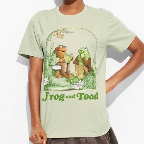 Frog and Toad Graphic T Shirt Light Green Crew Neck Short Sleeve Casual Top XS - Picture 4 of 6